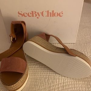 SEE by CHLOE rose color platform sandals